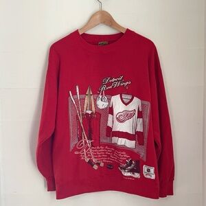 Vintage 90’s Detroit Red Wings Hockey Crewneck sweater | Size Large
